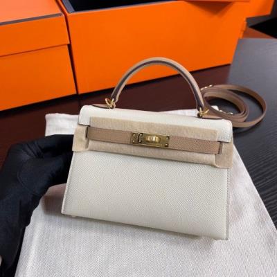wholesale quality hermes kelly mini ii epson ghw bicolor craie match chai